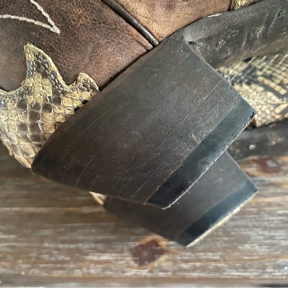 Dan Post Python Wicked Genuine Snakeskin Leather Western Cowgirl Cowboy Boots 7M - Picture 13 of 16